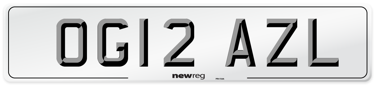 OG12 AZL Number Plate from New Reg